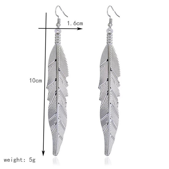 HP! NEW!๐๐LONG! FEATHER EARRINGS!๐๐BIG! LIGHT! - Picture 3 of 4